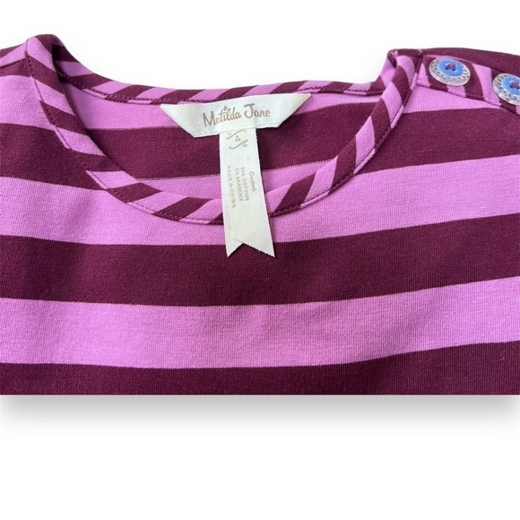 Matilda‎ Jane Girls 4 Wise One Dress Purple Stripes Floral Choose Your Own Path - Picture 5 of 6